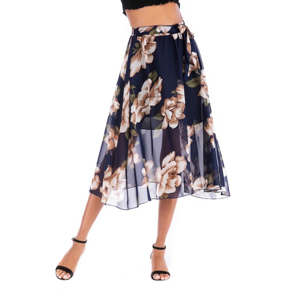 Floral Chiffon Skirt - Picture 4 of 8
